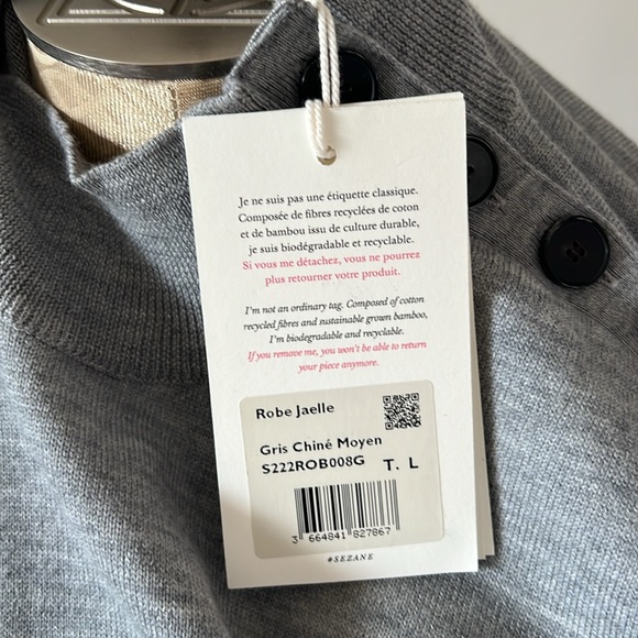 Sezane Jaelle Dress in Heather Gray - Picture 9 of 10